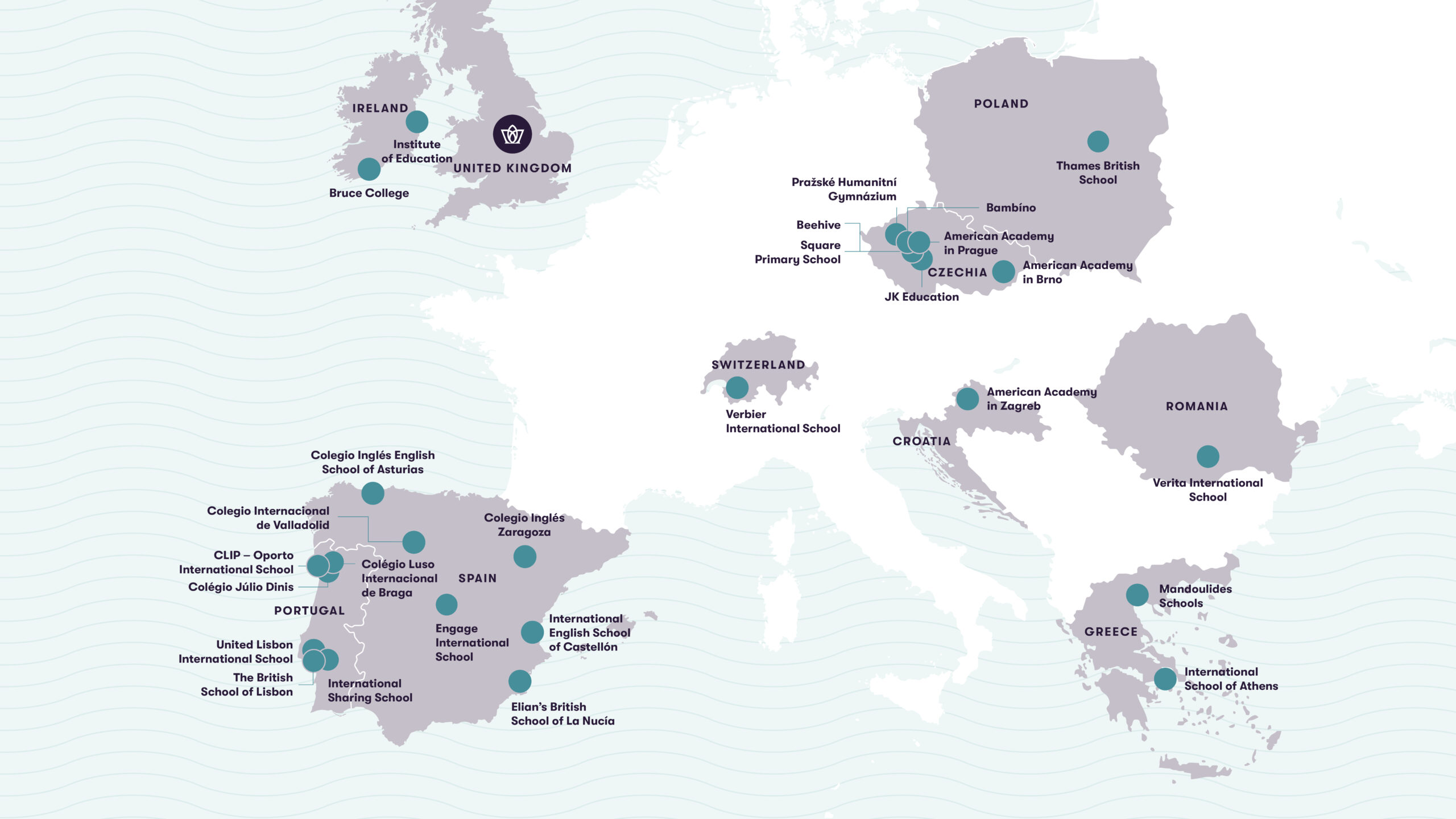 Mapa Dukes Education Europa