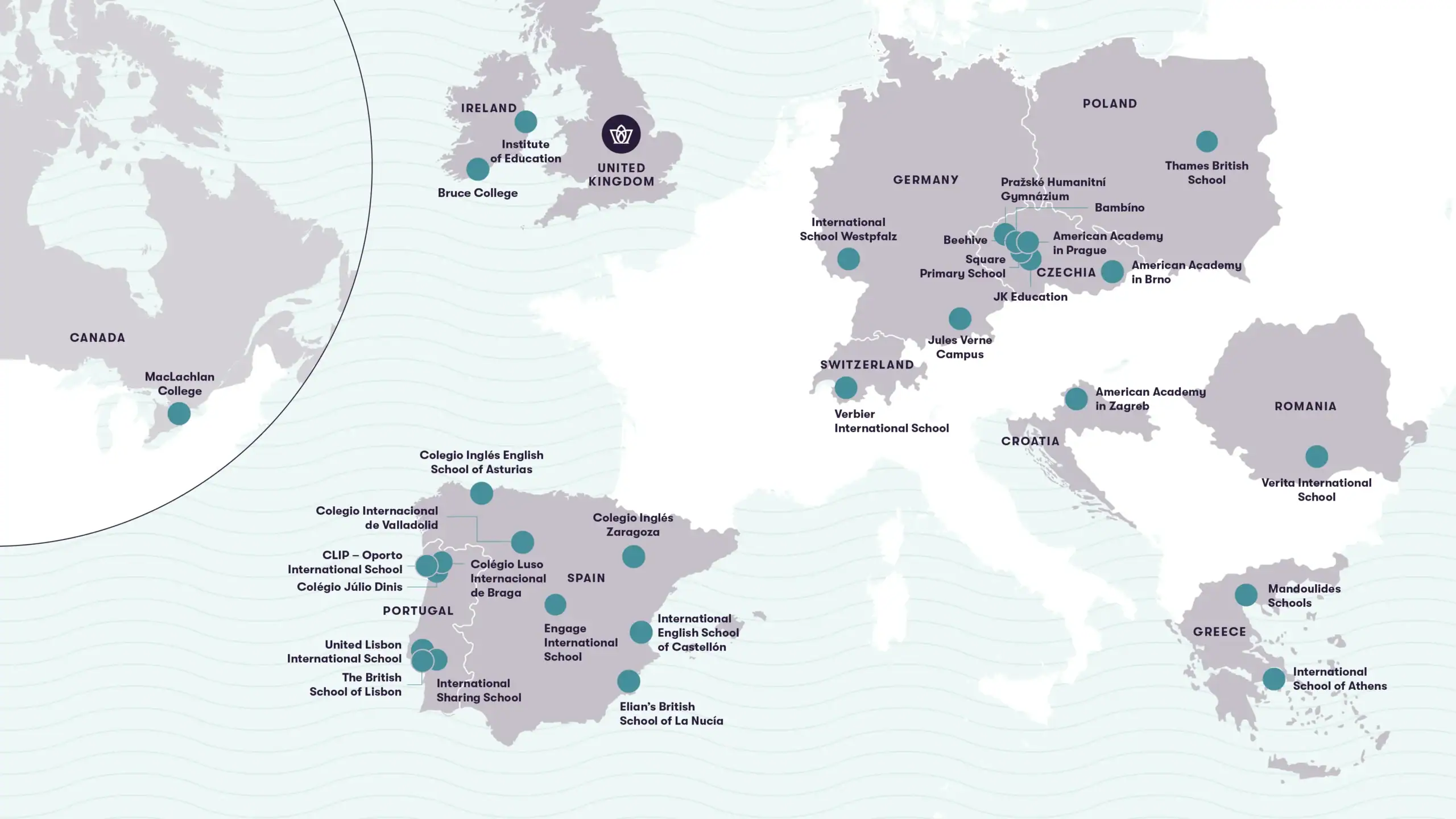 Mapa Dukes Education Europa